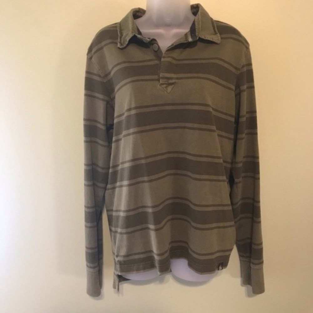 The North Face Green Striped Rugby Polo, Small